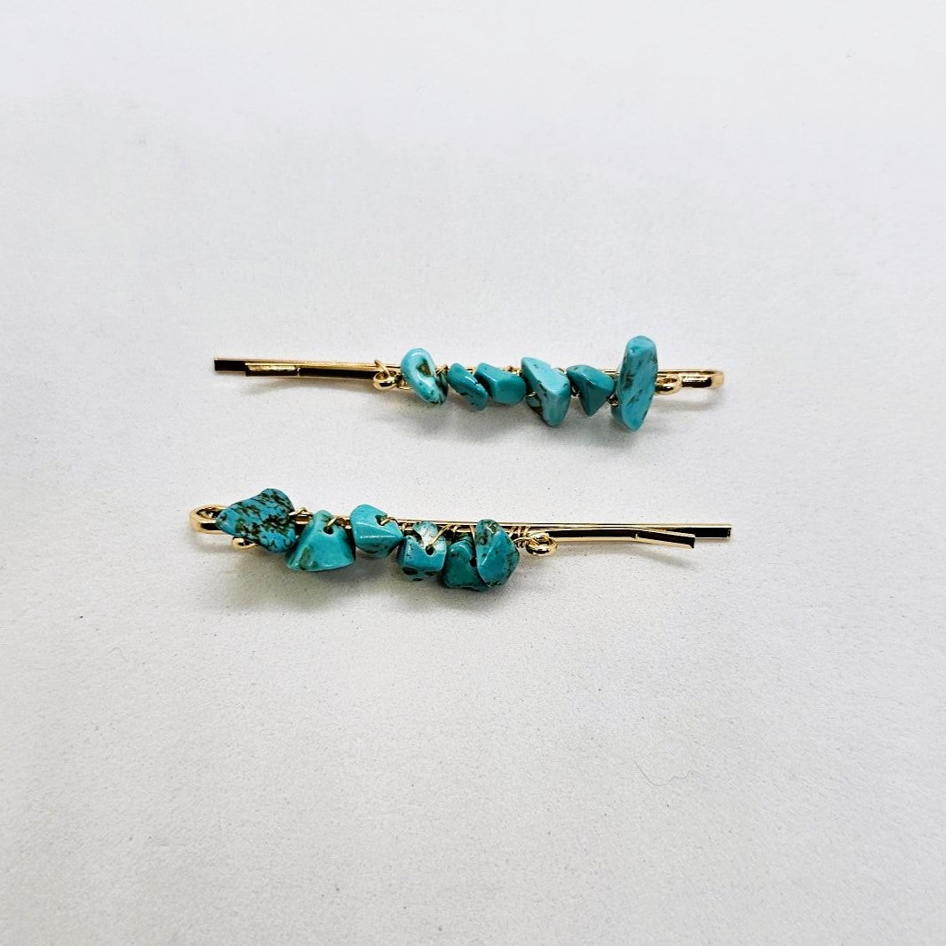 Stonehenge Rock-Encrusted Hair Slide - Pair