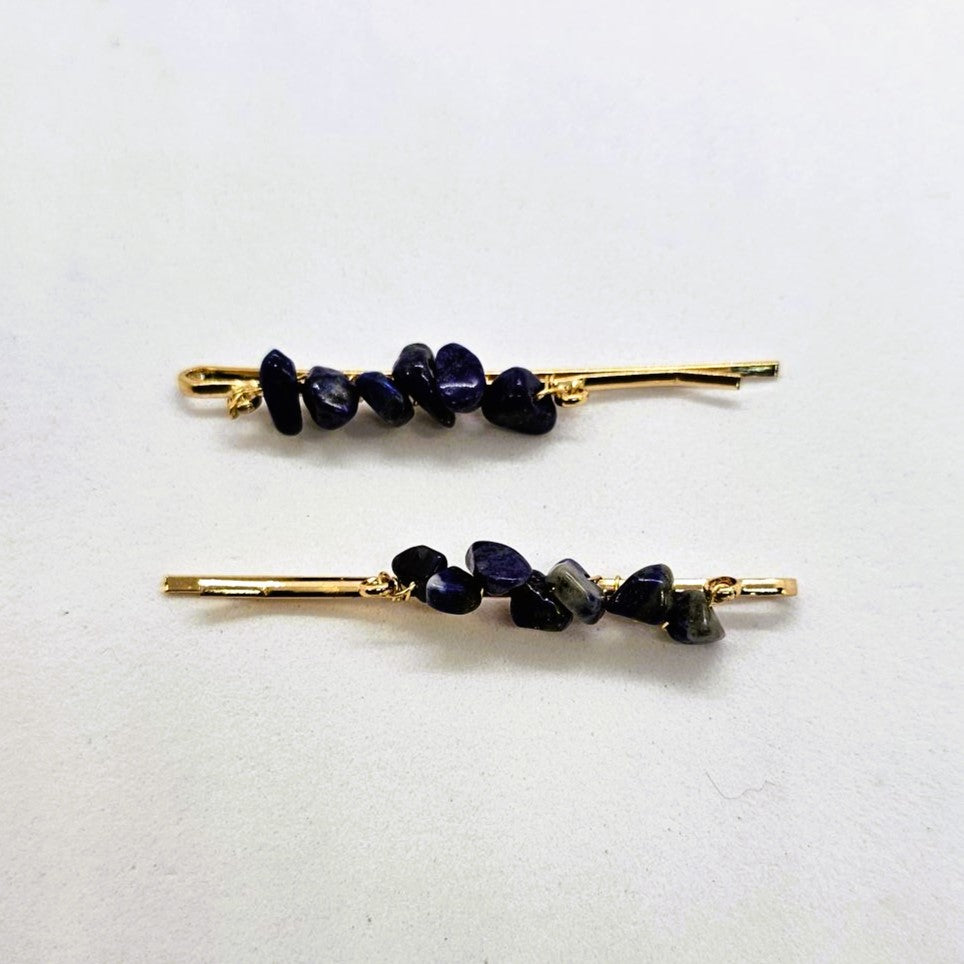 Stonehenge Rock-Encrusted Hair Slide - Pair