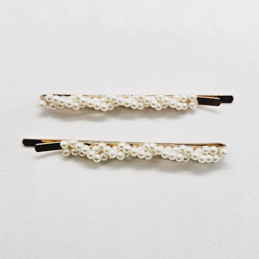 Twisted Beaded Basic Hair Slide - Pair