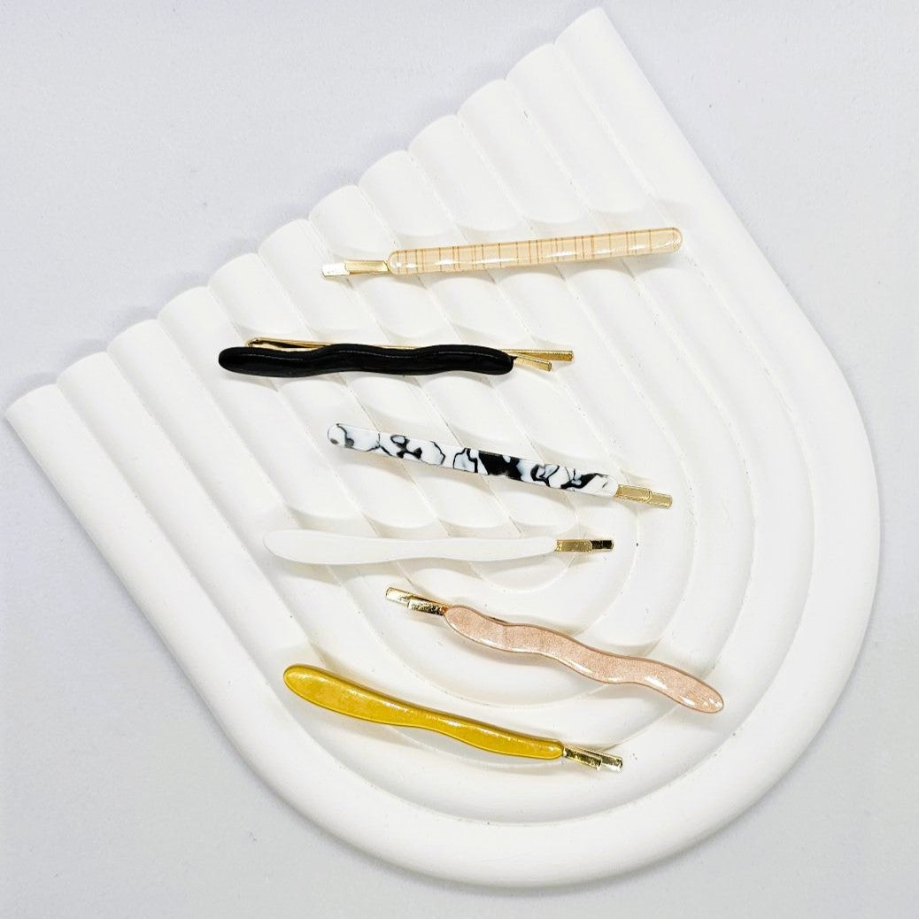 Harper Freeform Resin Hair Slide - Pair