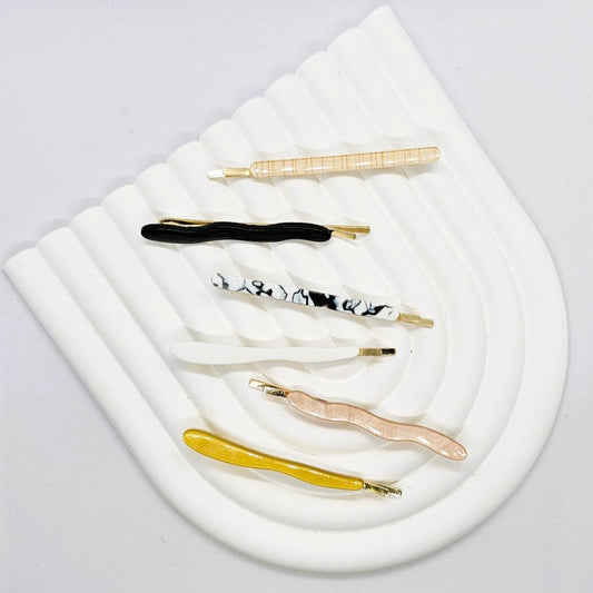 Harper Freeform Resin Hair Slide - Pair