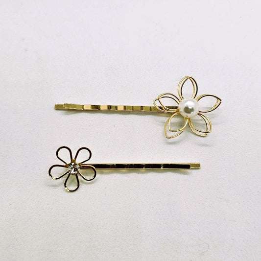 Isla Wire Floral Hair Slide - Pair