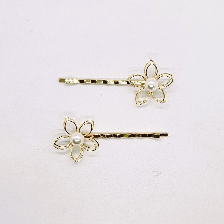 Isla Wire Floral Hair Slide - Pair