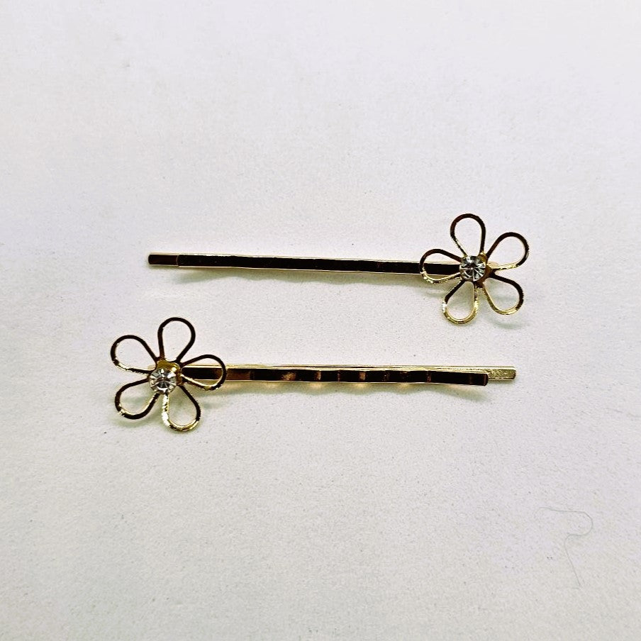 Isla Wire Floral Hair Slide - Pair