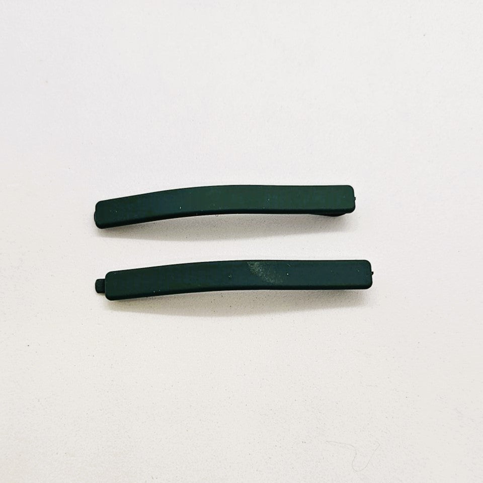Olive Matte Resin Hair Slide - Pair