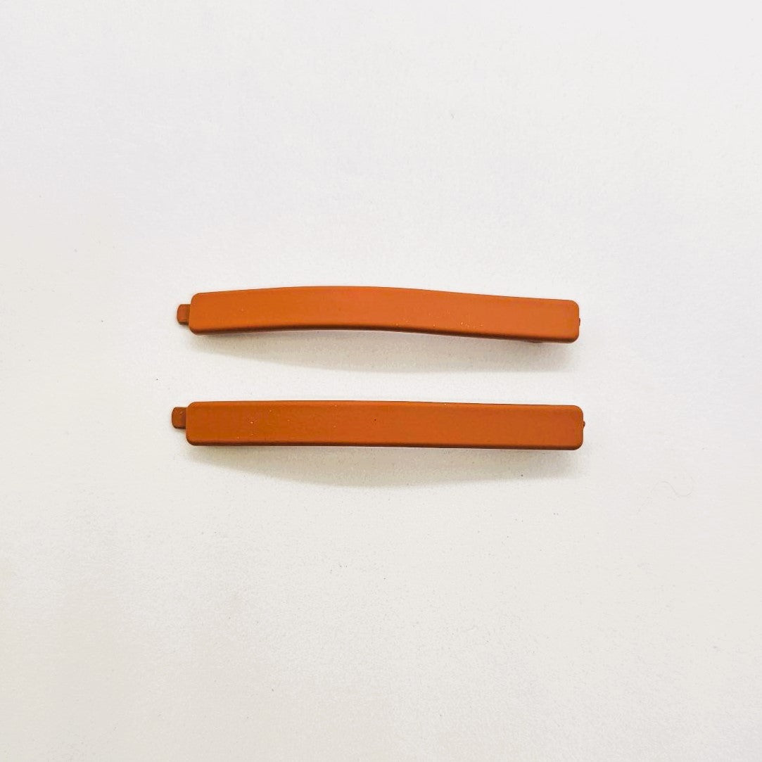 Olive Matte Resin Hair Slide - Pair