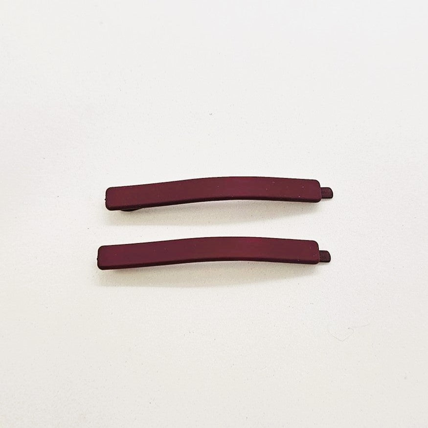 Olive Matte Resin Hair Slide - Pair