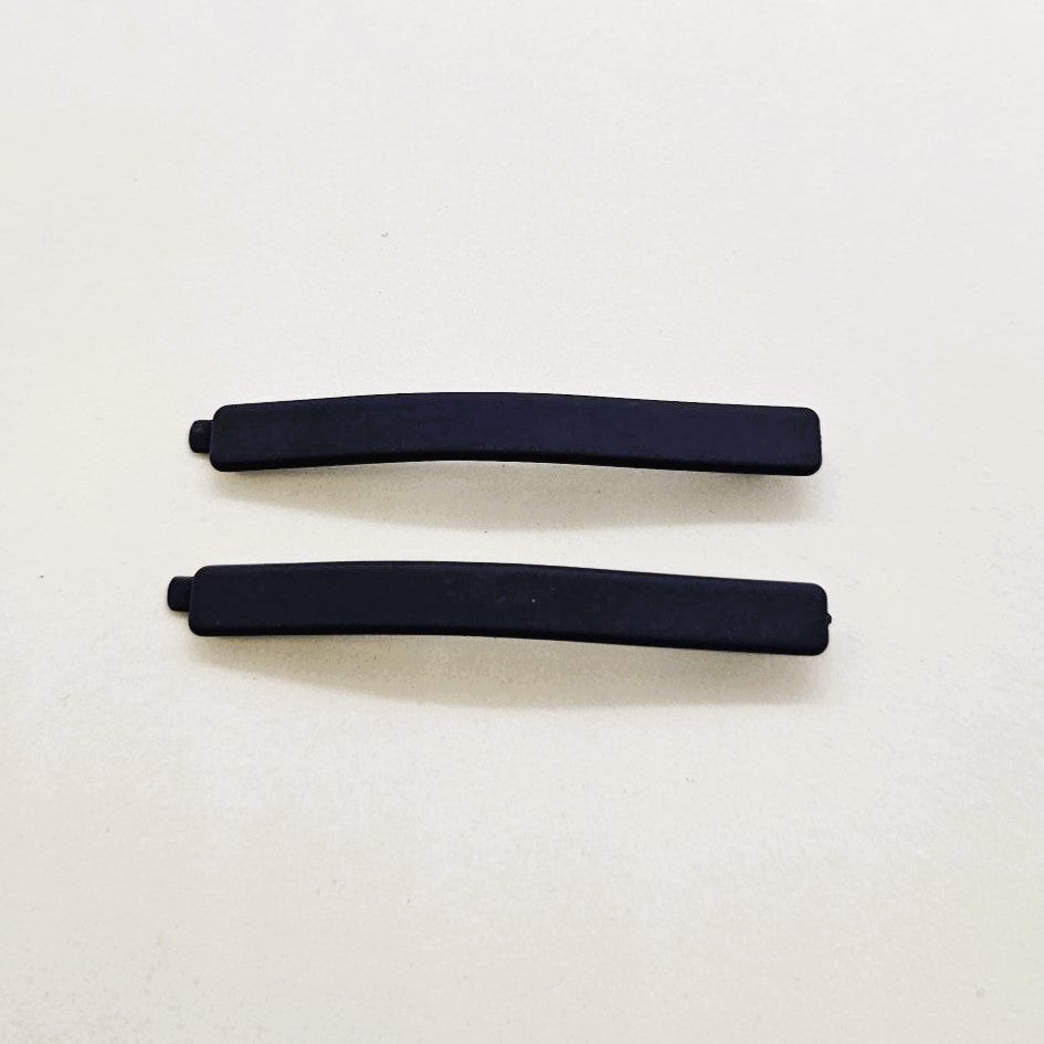 Olive Matte Resin Hair Slide - Pair