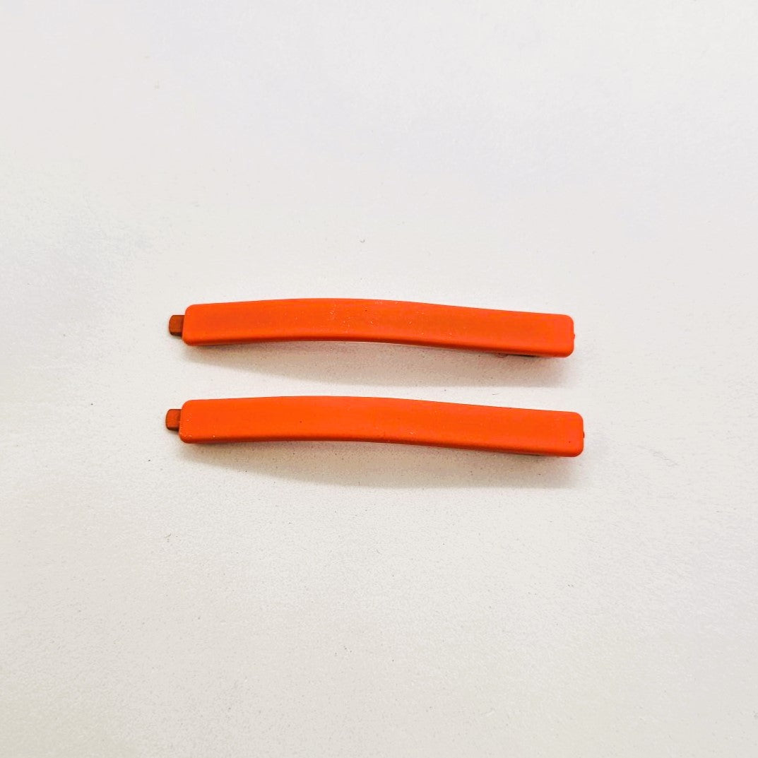 Olive Matte Resin Hair Slide - Pair