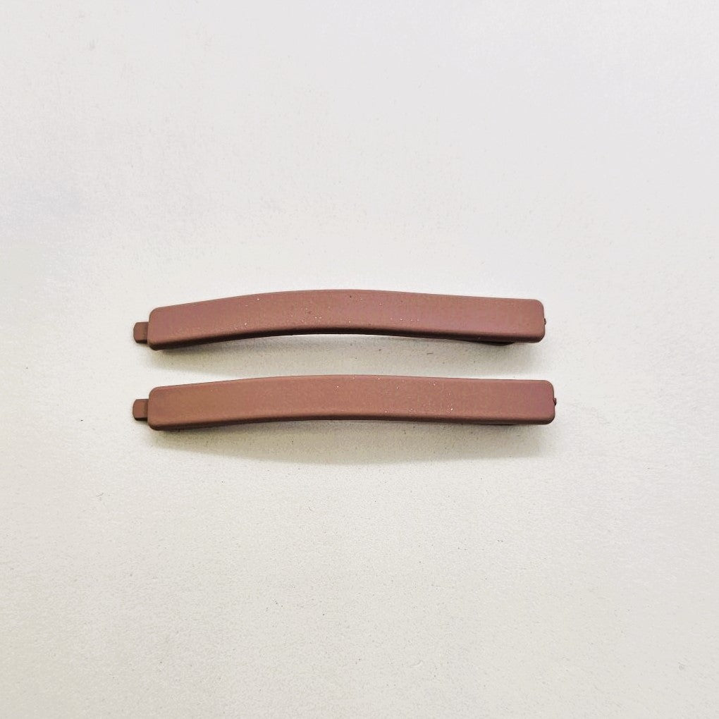 Olive Matte Resin Hair Slide - Pair