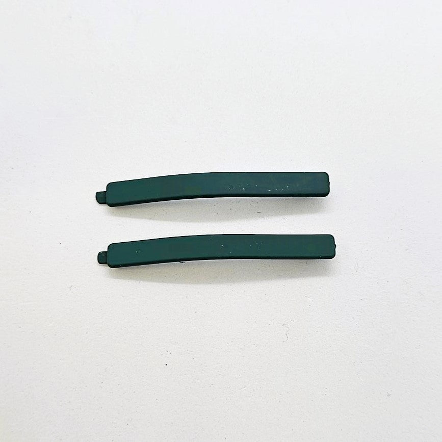Olive Matte Resin Hair Slide - Pair
