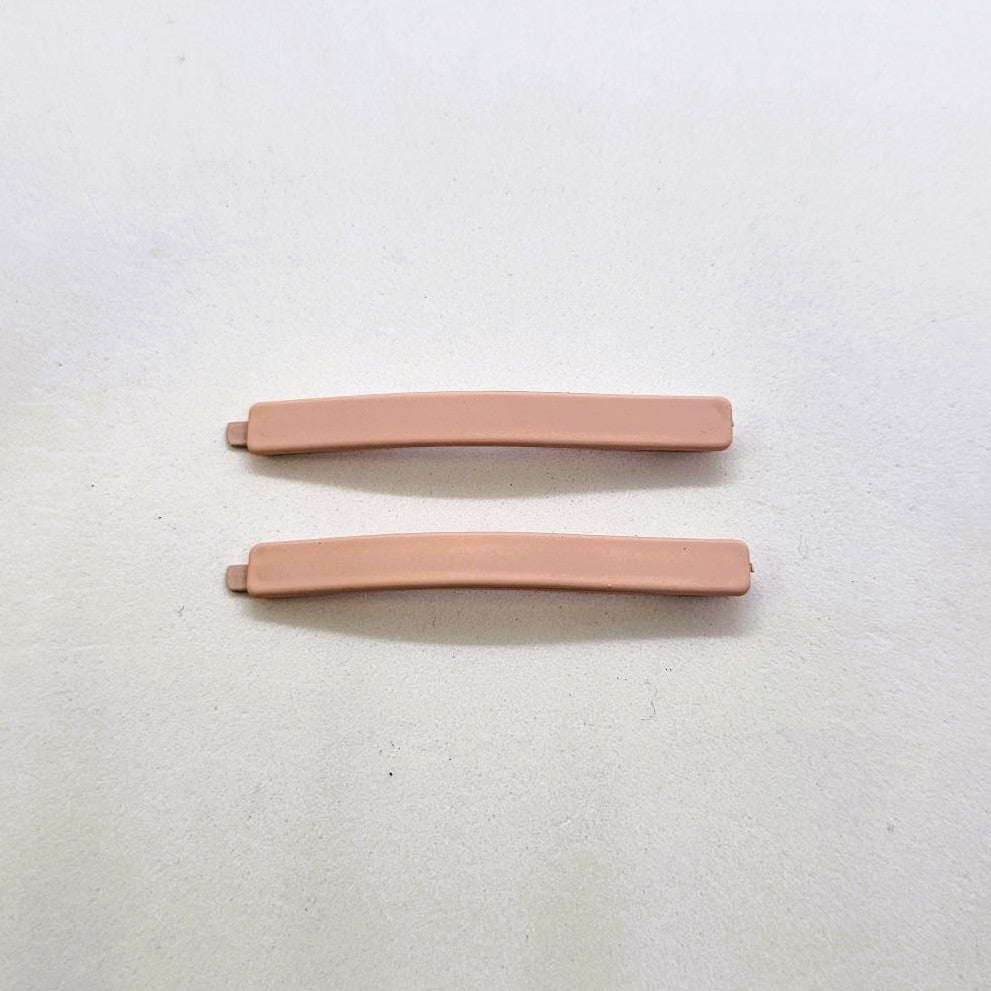 Olive Matte Resin Hair Slide - Pair