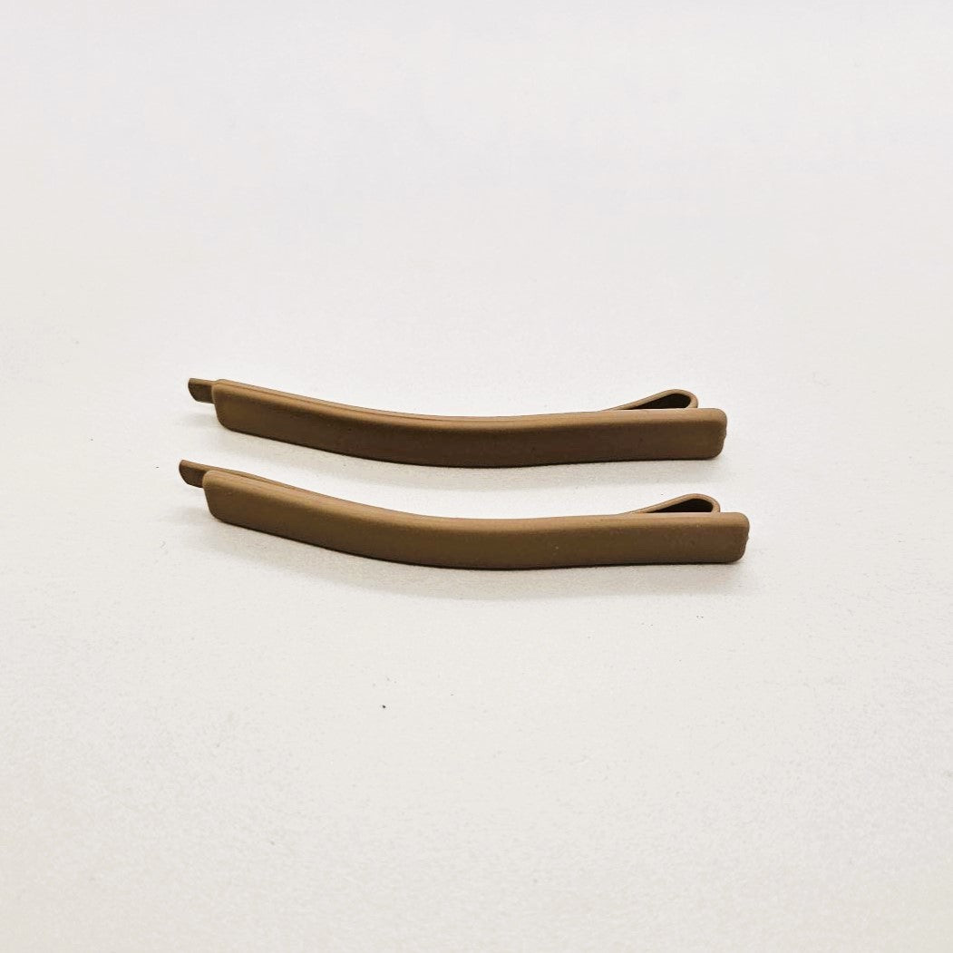 Olive Matte Resin Hair Slide - Pair