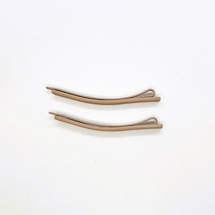 Olive Matte Resin Hair Slide - Pair