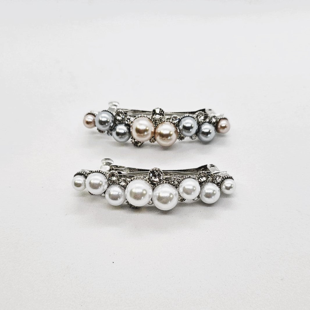 Laura Pearl & Metal Barrette