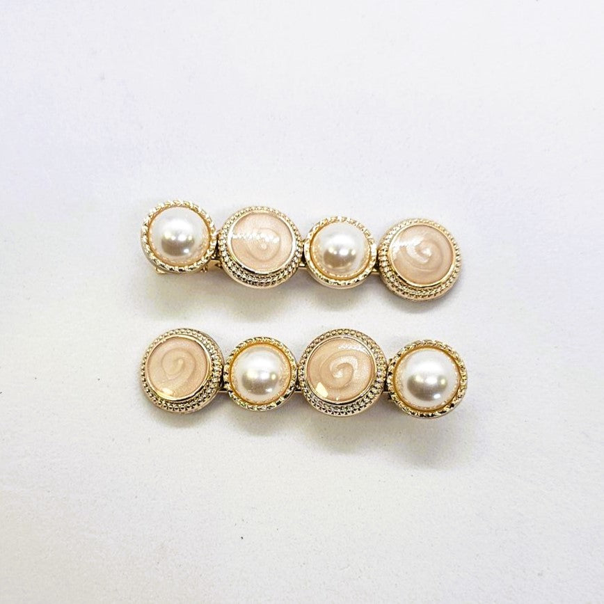 Beulah Enamel & Pearl Alligator Clip - Pair