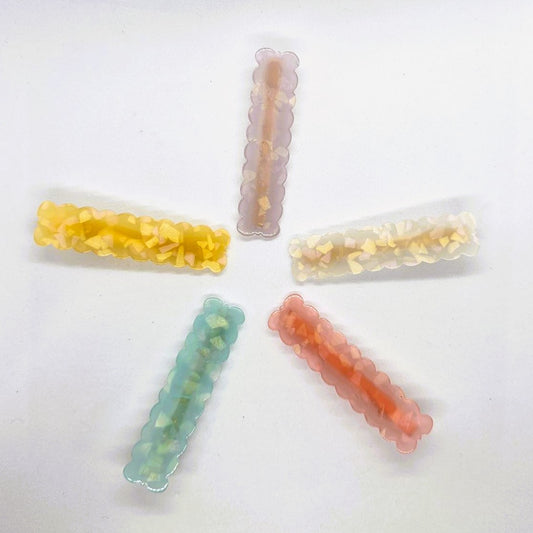 Biscuit Confetti Junior Resin Alligator Clip - Pair