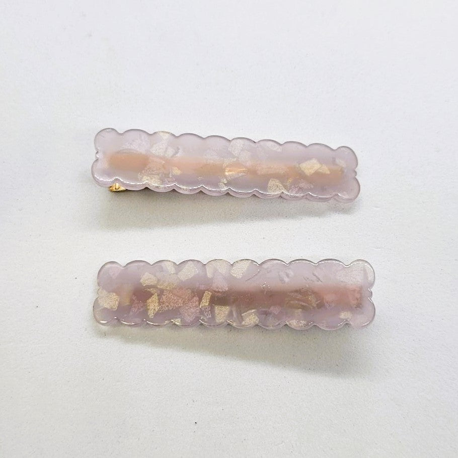 Biscuit Confetti Junior Resin Alligator Clip - Pair