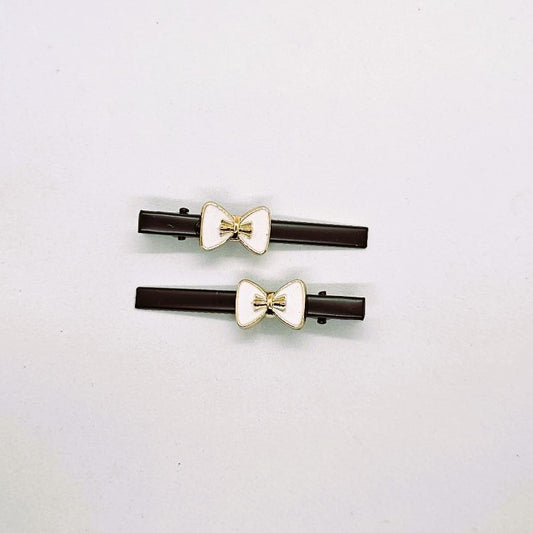 Sarah Enamel Bow Alligator Clip - Pair