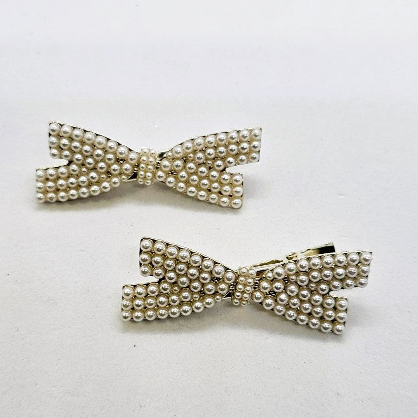 Whitney Premium Metal & Pearl Alligator Clip - Pair