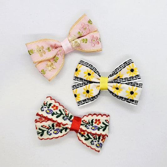 Xena Junior Ribbon Bow Alligator Clip - Pair