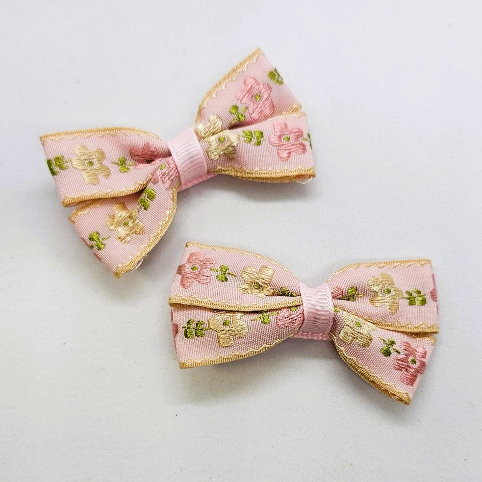 Xena Junior Ribbon Bow Alligator Clip - Pair
