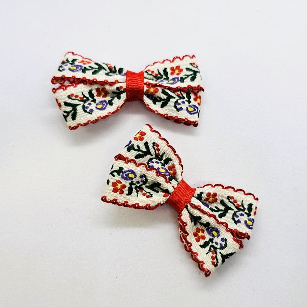 Xena Junior Ribbon Bow Alligator Clip - Pair