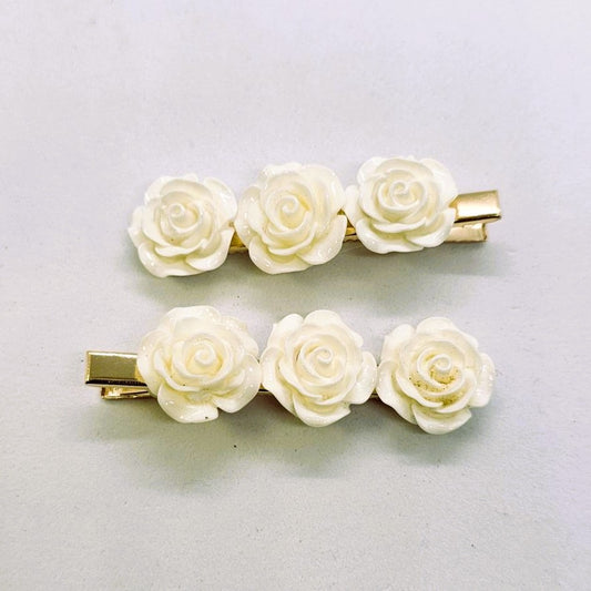 Rose Alligator Clip - Pair