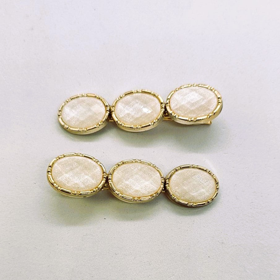 Zara Gold & Crystal Alligator Clip - Pair