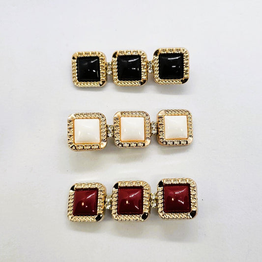 Daphne Gold & Enamel Alligator Clip - Pair