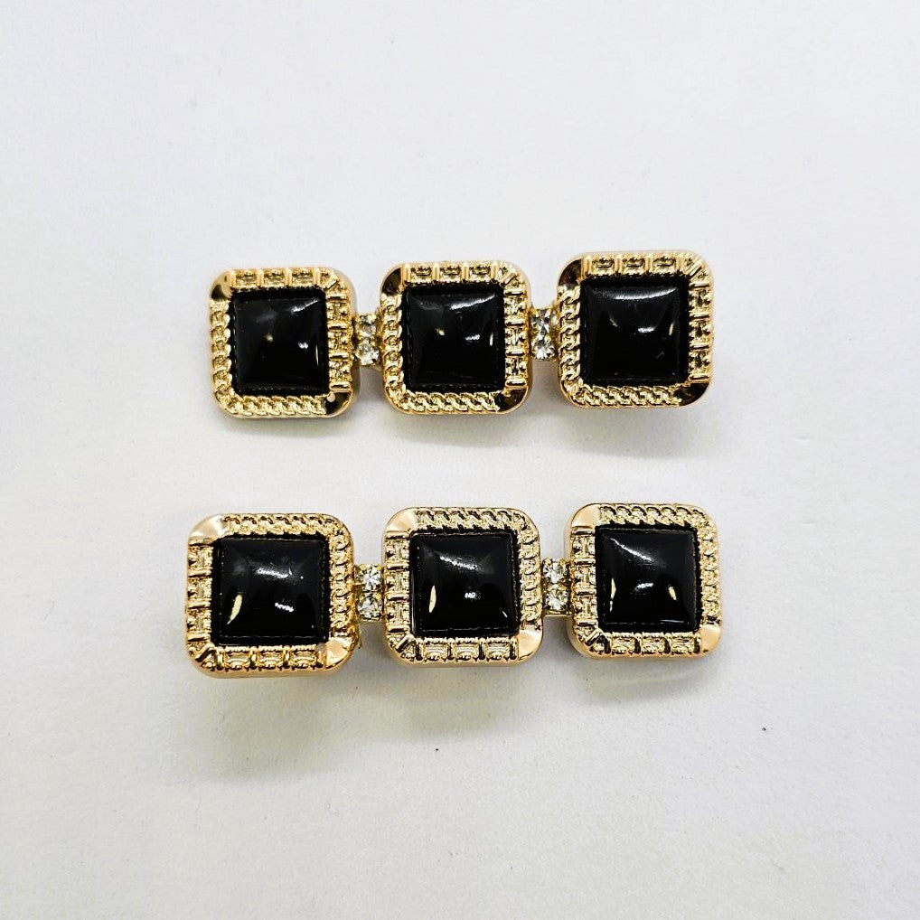 Daphne Gold & Enamel Alligator Clip - Pair