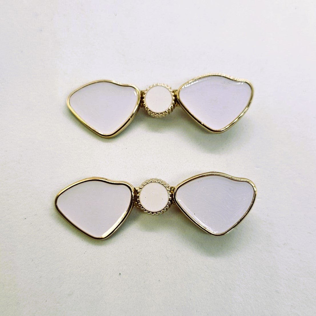 Bowtie Gold & Enamel Alligator Clip - Pair