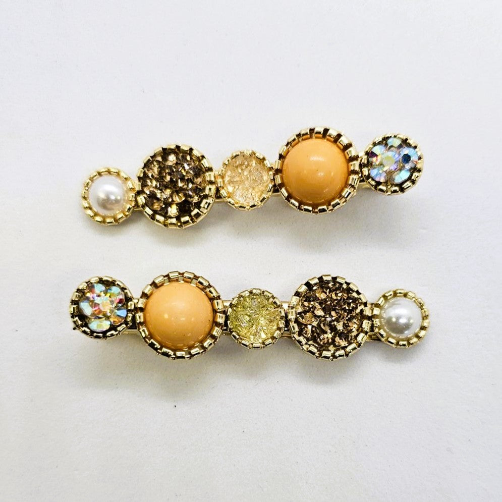 Gail Gold & Glitter Alligator Clip - Pair