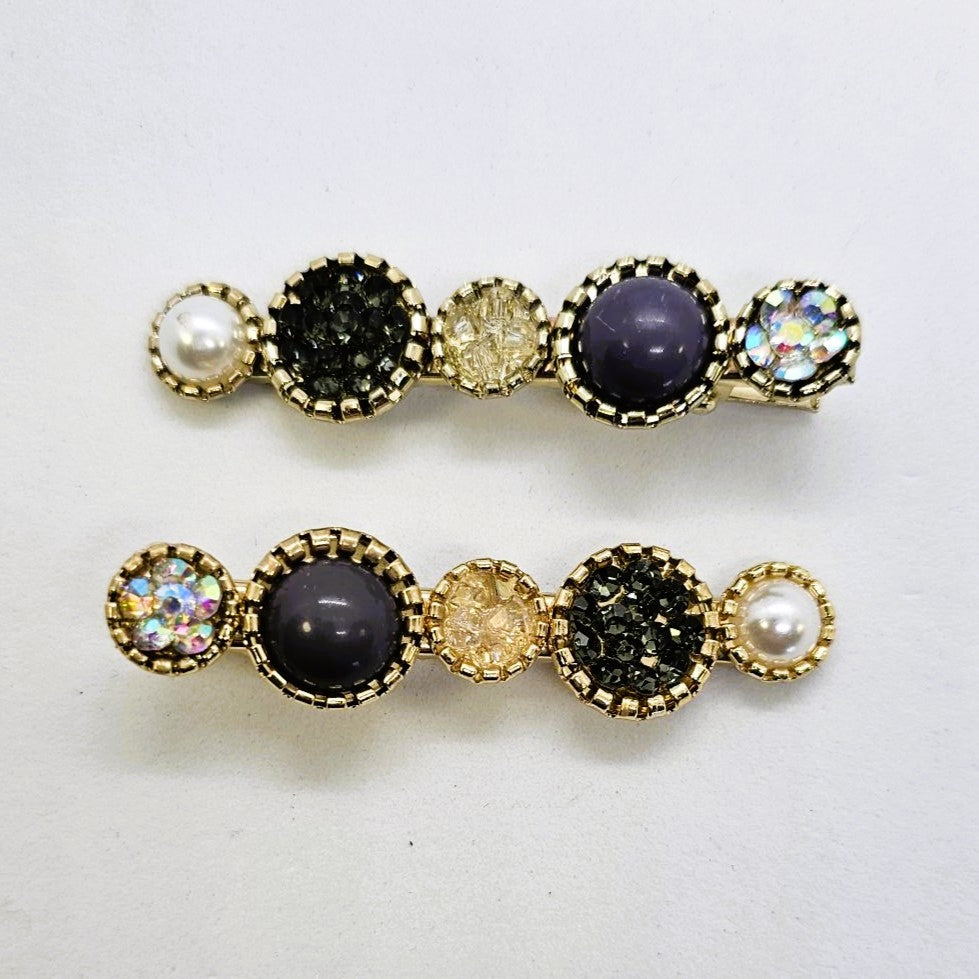 Gail Gold & Glitter Alligator Clip - Pair