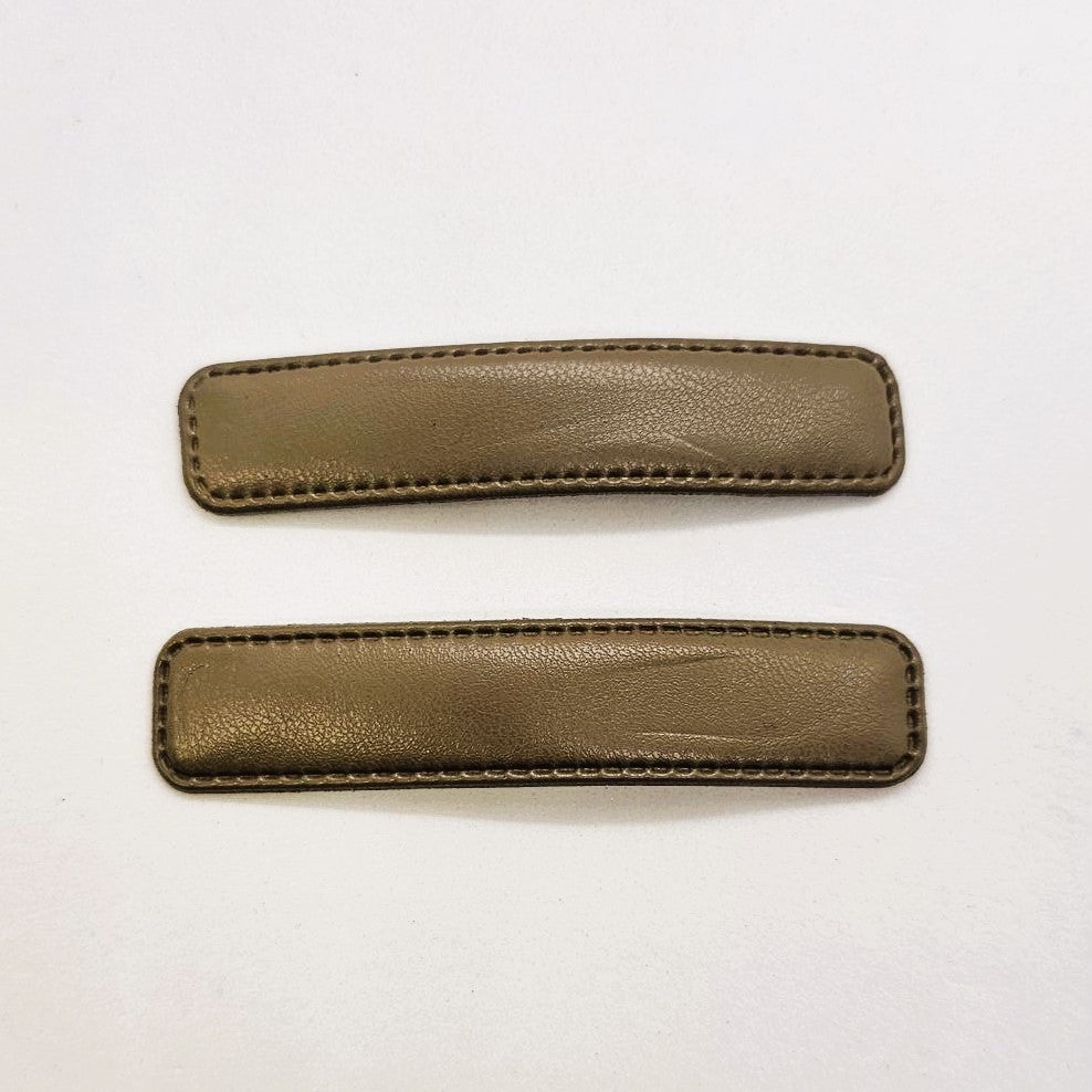 Ingrid Faux Leather Snap Clip - Pair