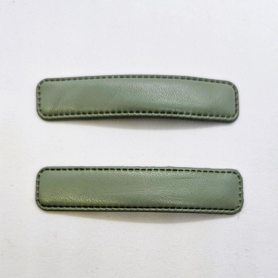 Ingrid Faux Leather Snap Clip - Pair