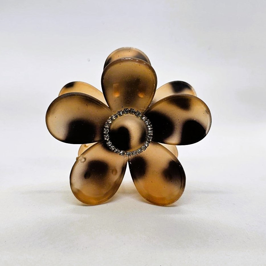 Janelle Flower Resin & Diamente Claw Clip