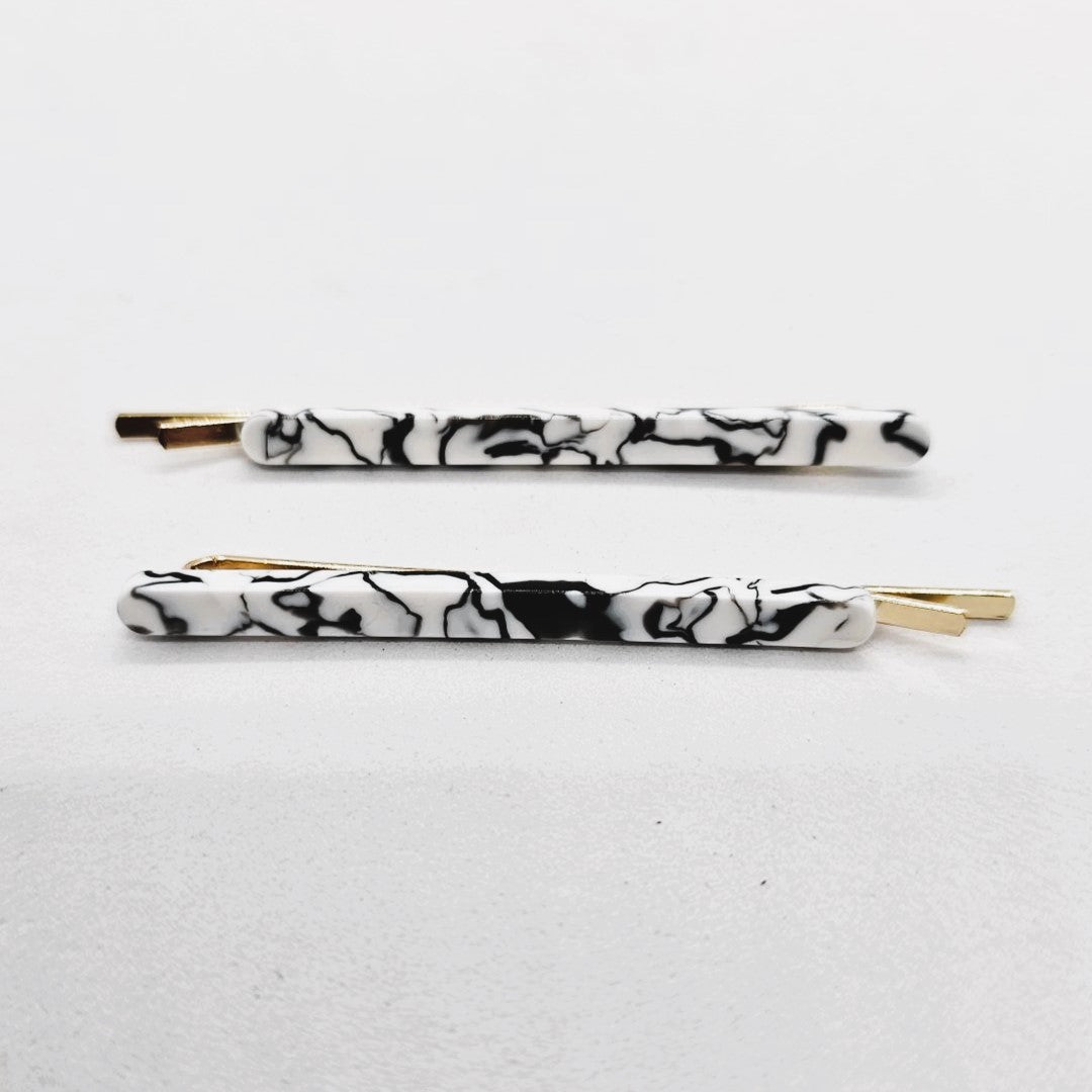 Harper Freeform Resin Hair Slide - Pair