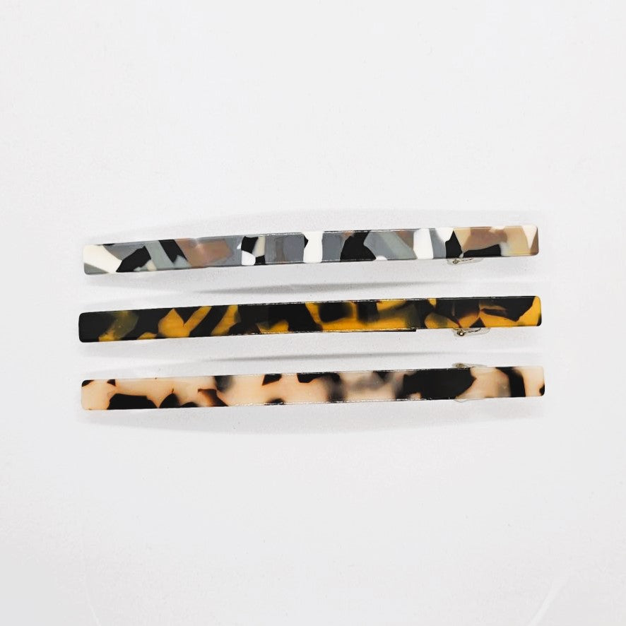 Terrazo Slimline Resin Barrette