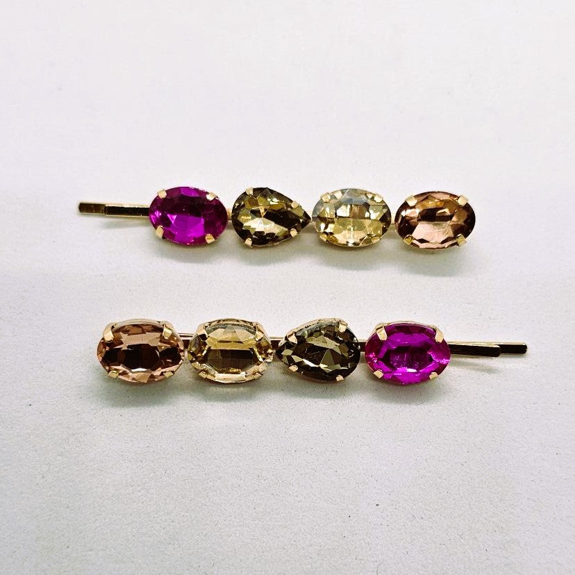 Zoe Premium Crystal Hair Slide - Pair