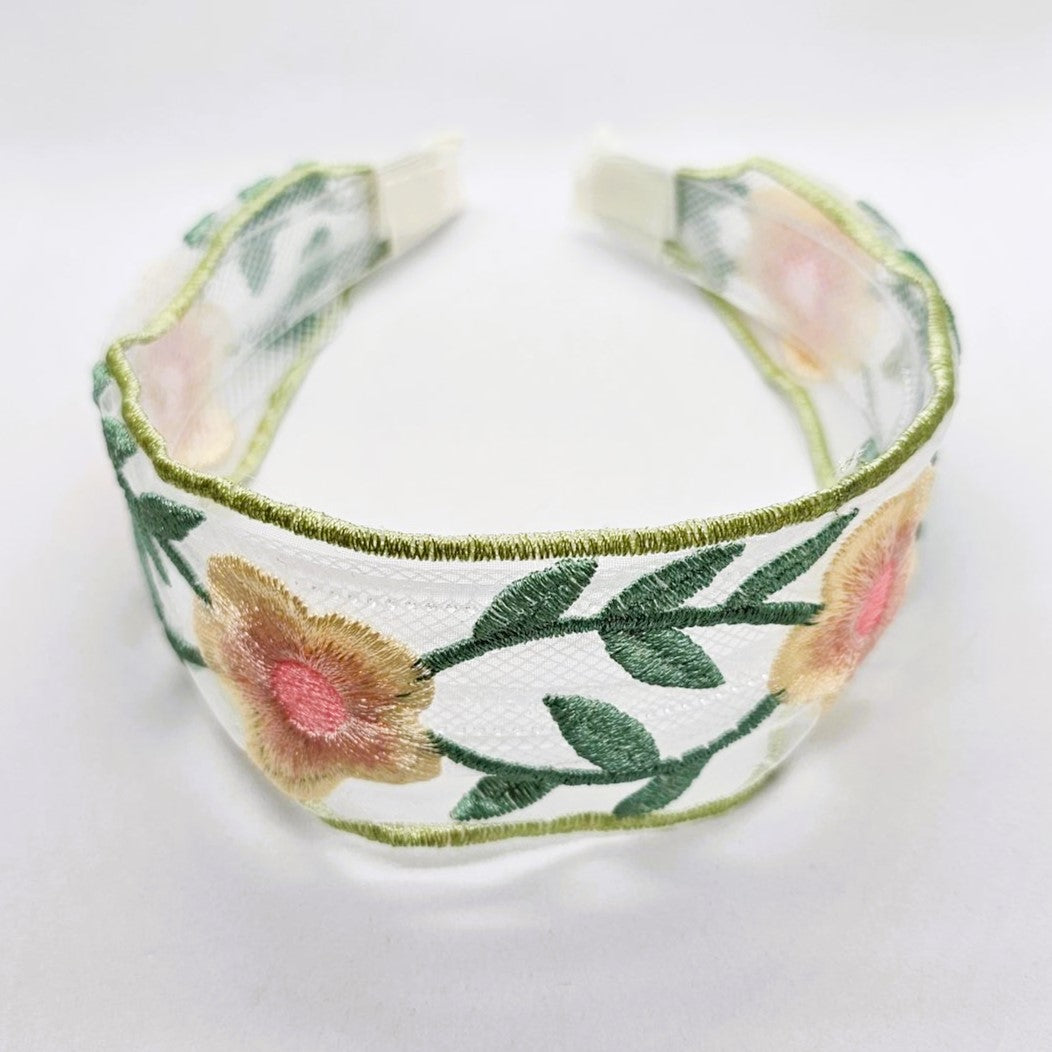 Willow Sheer Lace & Embroidery Headband