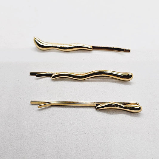 Disco Gold Basics Hair Slide - Pair