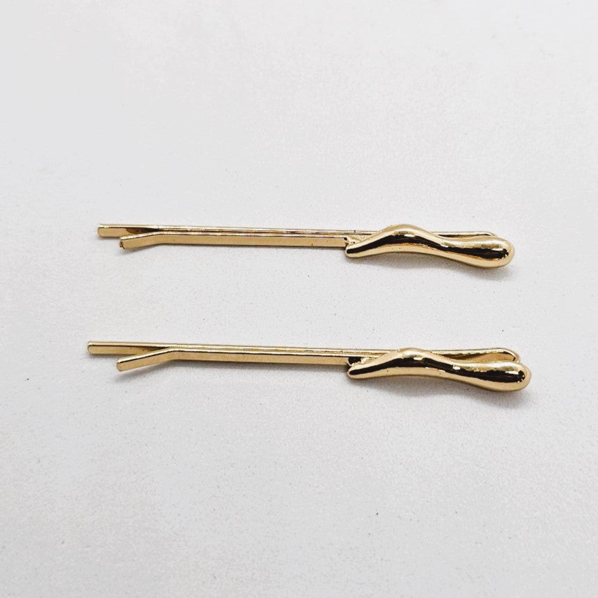 Disco Gold Basics Hair Slide - Pair