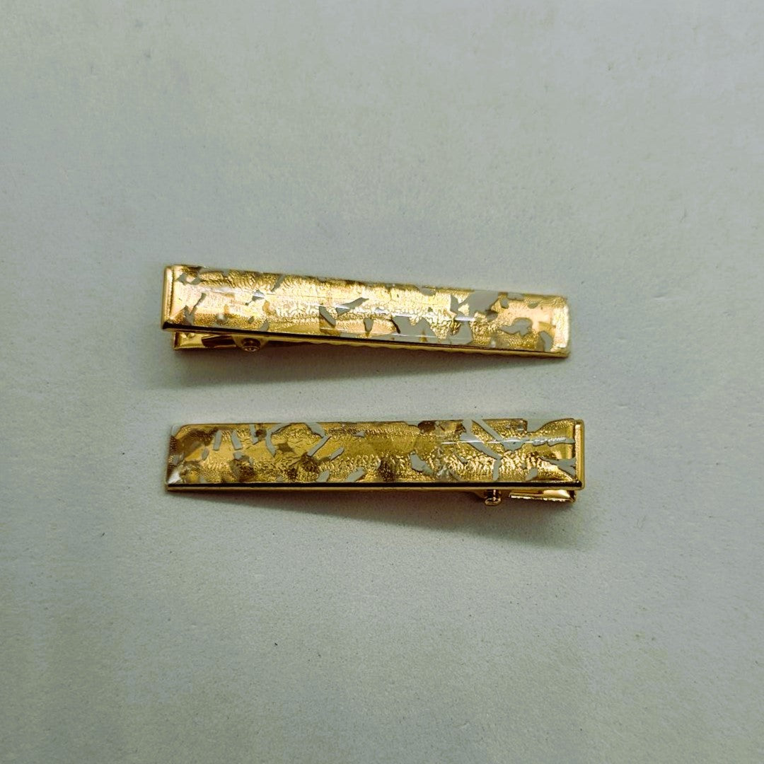 Nadia Gold & Resin Alligator Clip - Pair