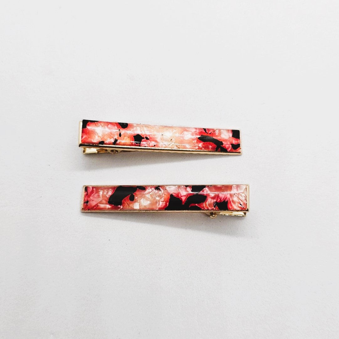 Nadia Gold & Resin Alligator Clip - Pair