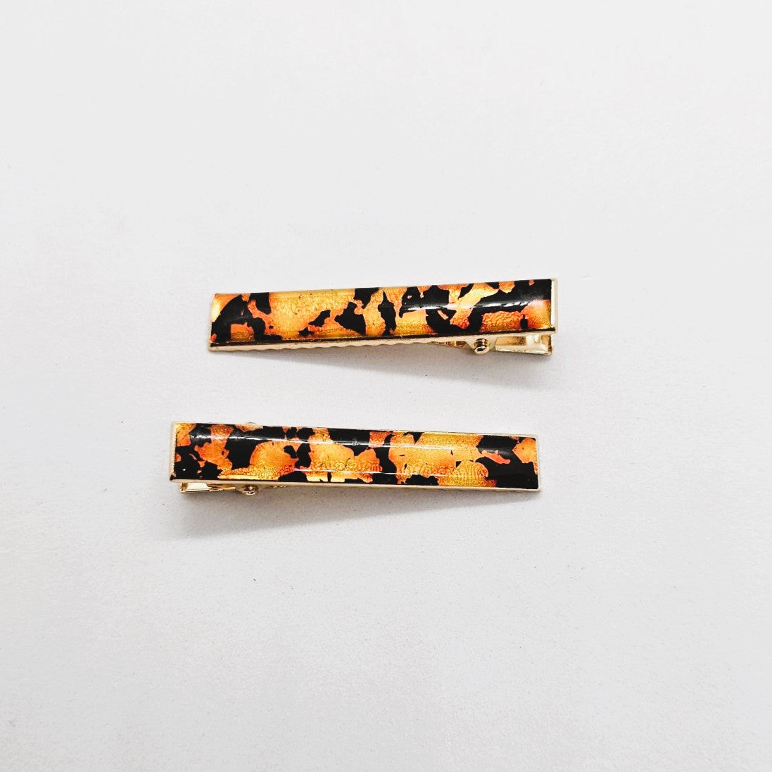 Nadia Gold & Resin Alligator Clip - Pair
