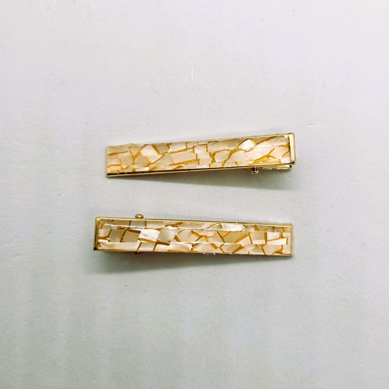 Nadia Gold & Resin Alligator Clip - Pair