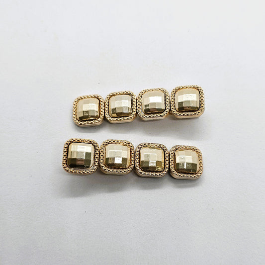 Cubix Glamour Gold Faceted Alligator Clip - Pair