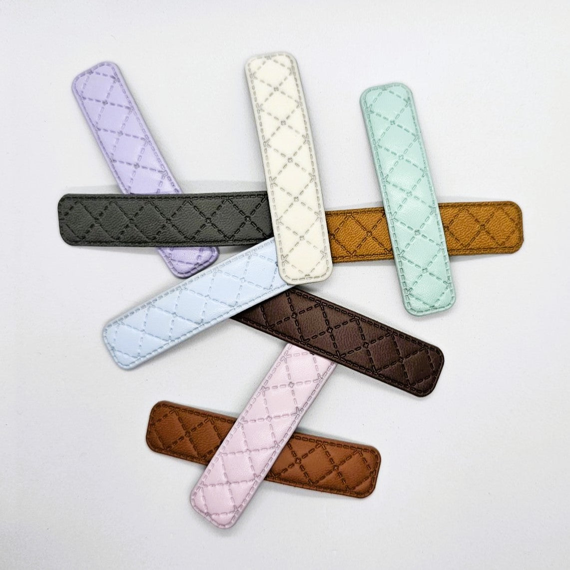 Britt Faux Leather Woven Snap Clip - Pair