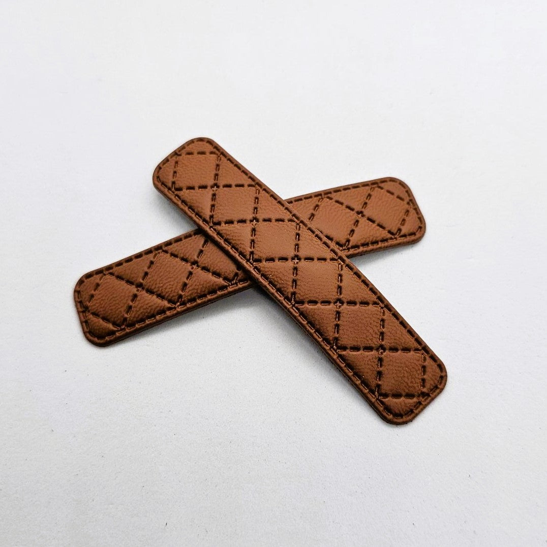 Britt Faux Leather Woven Snap Clip - Pair